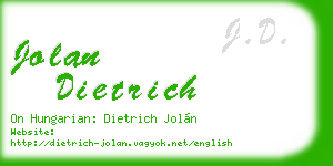 jolan dietrich business card